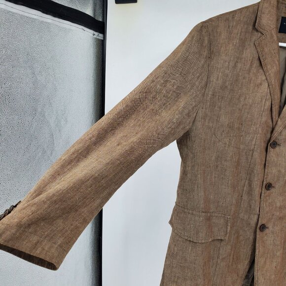 Banana Republic Modern Fit Linen Resort Casual Coastal Earthy Blazer Jacket 42R - Picture 9 of 11